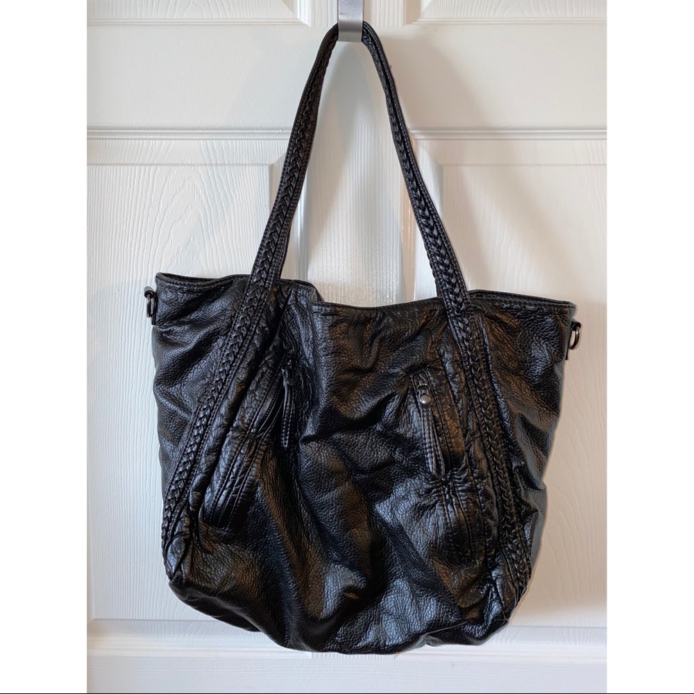 faux leather oversized tote bag